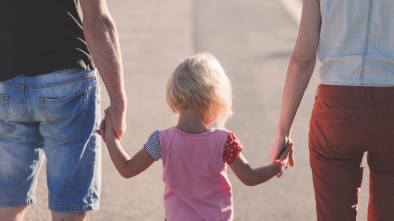 family, holding hands, parents