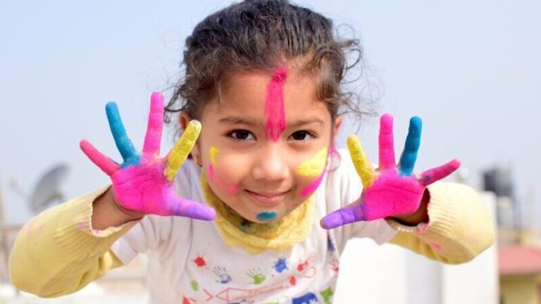 girl, colors, holi